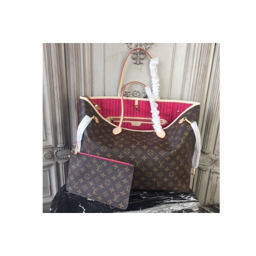 Louis Vuitton M41180 Neverfull GM Bags in Monogram Canvas With Rosy