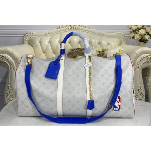 Louis Vuitton M41414 Keepall Bandoulière 55 Bag in Gray Monogram Canvas