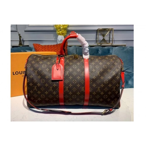 Louis Vuitton M44740 Keepall Bandouliere 50 Bags Monogram Canvas And Red cowhide leather