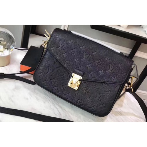 Louis Vuitton M41487 Pochette Metis Bag in Black Monogram empreinte Leather