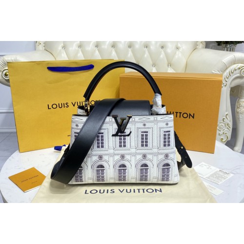 Louis Vuitton M42258 Capucines MM handbag in Printed matte calf leather