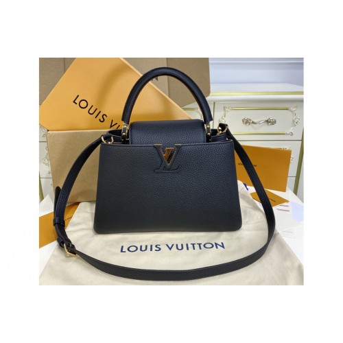 Louis Vuitton M42259 Capucines MM handbag in Black Taurillon leather