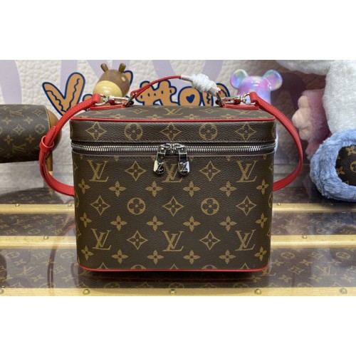 Louis Vuitton M42265 Nice BB vanity case in Monogram coated canvas With Red