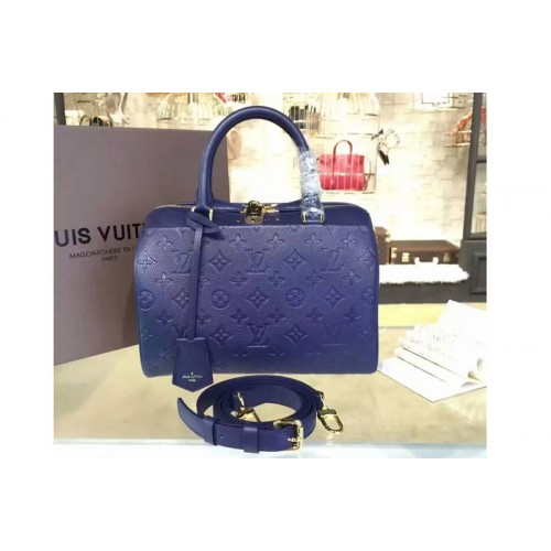 Louis Vuitton M42401 Speedy Bandoulière 25 Bag Blue Monogram Empreinte Leather