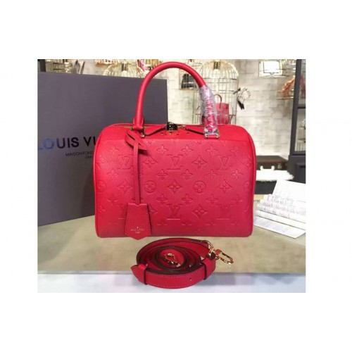 Louis Vuitton M42401 Speedy Bandoulière 25 Bag in Red Monogram Empreinte Leather