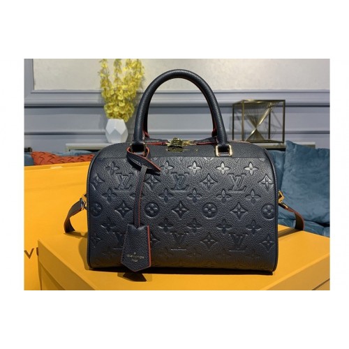 Louis Vuitton M43501 Speedy Bandouliere 25 handbag in Navy Blue Red Monogram Empreinte leather