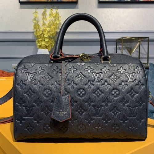 Louis Vuitton M42406 Speedy Bandouliere 30 handbag in Navy Blue Monogram Empreinte leather
