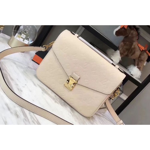 Louis Vuitton M44071 Pochette Metis Bag in Beige Monogram empreinte Leather