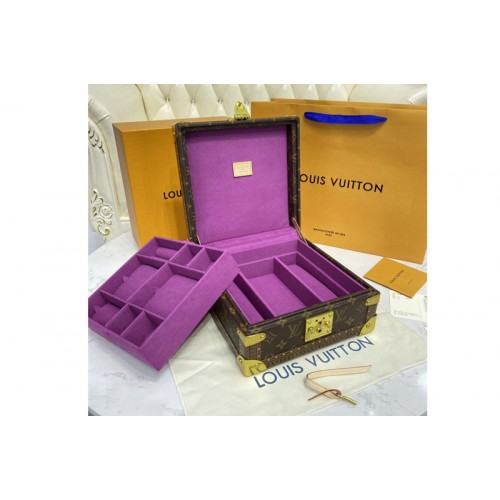 Louis Vuitton M13513 Jewelry Box Monogram Canvas with Purple inside