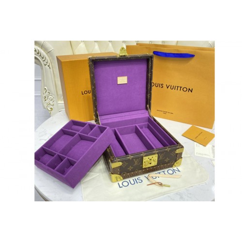 Louis Vuitton M13513 Jewelry Box Monogram Canvas with Purple inside