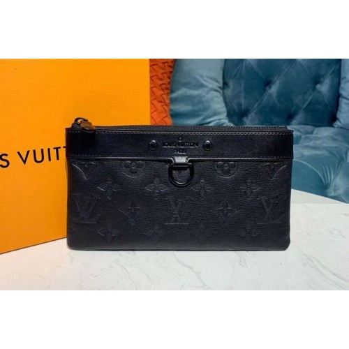 Louis Vuitton M44335 Discovery Pochette PM Bags Black Monogram Shadow calf leather