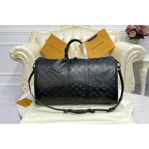 Louis Vuitton M44810 Keepall Bandoulière 50 bag in Monogram Shadow leather