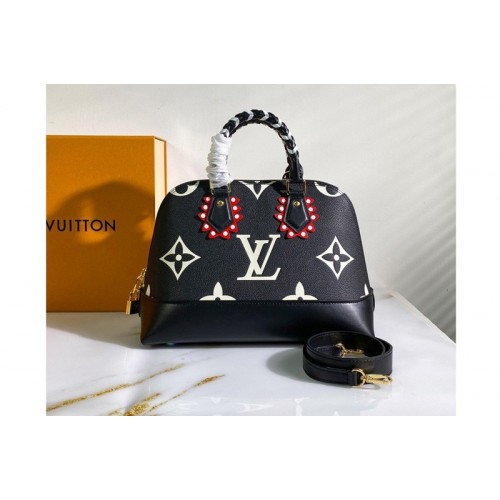Louis Vuitton M44832 Neo Alma PM handbag in Black Cream Monogram Empreinte Leather