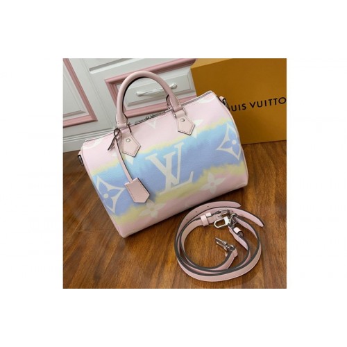 Louis Vuitton M45123 Escale Speedy Bandouliere 30 Bag in Pink Monogram Canvas