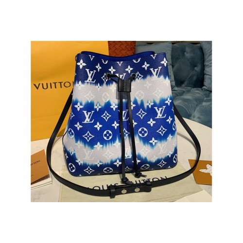 Louis Vuitton M45126 Escale NeoNoe MM Bucket Bags in Blue Monogram Canvas