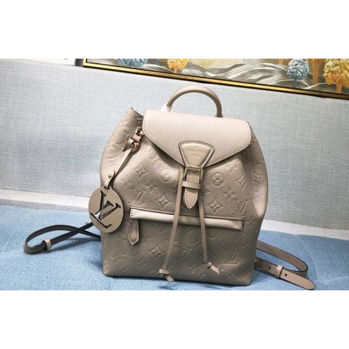 Louis Vuitton M45410 Montsouris Backpack IN Tourterelle Gray Monogram Empreinte embossed leather