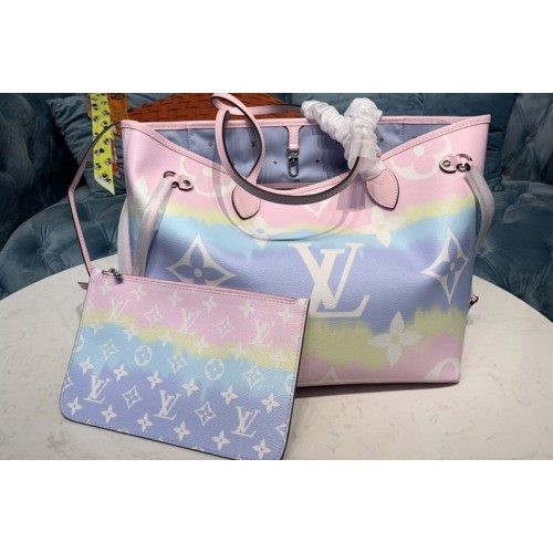 Louis Vuitton M45270 Escale Neverfull MM tote Bag Pastel Pink Monogram Canvas