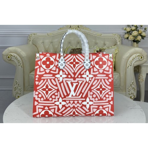 Louis Vuitton M45358 Crafty Onthego GM tote bag in Red Monogram Giant coated canvas