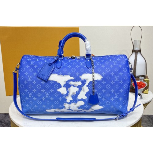 Louis Vuitton M45428 Keepall Bandouliere 50 Bag in Monogram Clouds