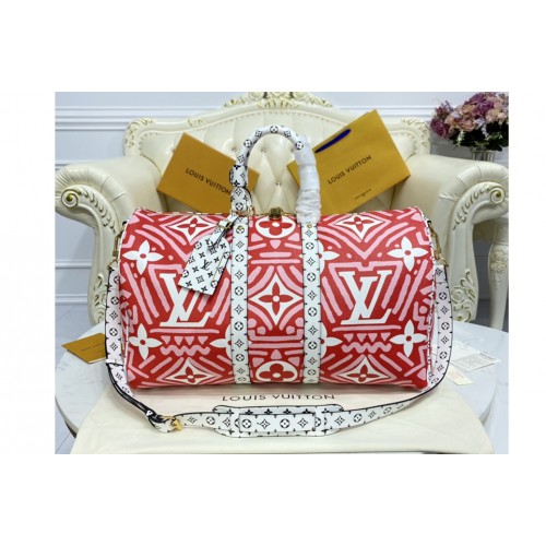 Louis Vuitton M45472 Keepall Bandoulière 50 travel bag in Red Monogram Eclipse canvas Louis Vuitton M45472 Keepall Bandoulière 50 travel bag in Red Monogram Eclipse canvas