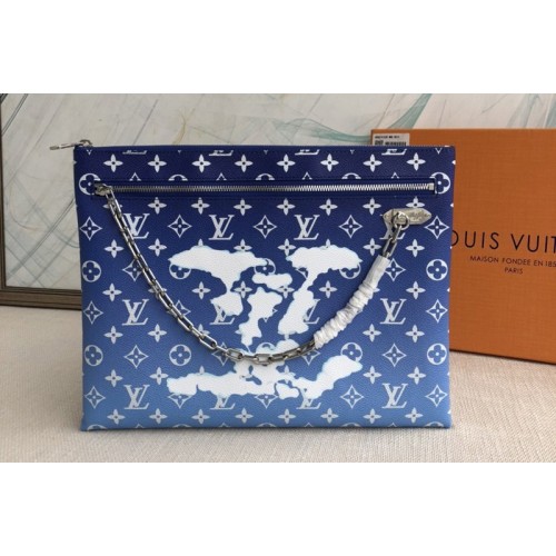 Louis Vuitton M45480 Virgil Abloh Etui Voyage GM in Blue Monogram Canvas