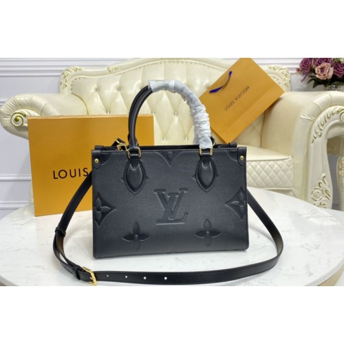 Louis Vuitton M45660 OnTheGo PM tote Bag in Black Monogram Empreinte leather