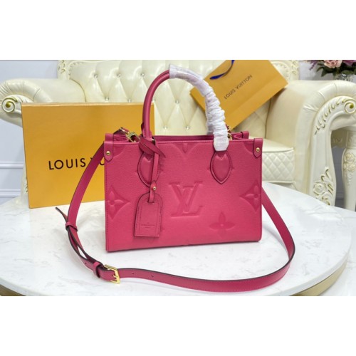 Louis Vuitton M45660 OnTheGo PM tote Bag in Freesia Pink Monogram Empreinte leather