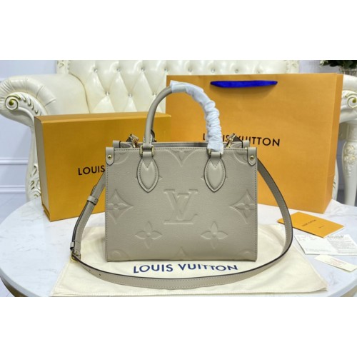 Louis Vuitton M45660 OnTheGo PM tote bag in Beige Monogram Empreinte Leather