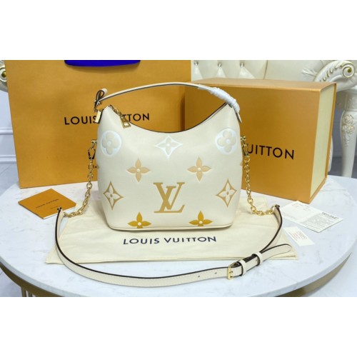 Louis Vuitton M45698 Marshmallow hobo bag in Cream Saffron Monogram Empreinte Leather