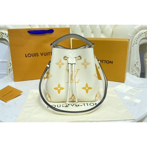 Louis Vuitton M45716 NeoNoe BB bucket bag in Cream Saffron Monogram Empreinte Leather