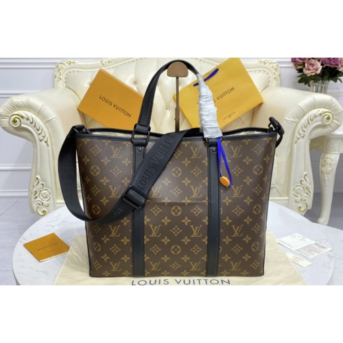 Louis Vuitton M45734 Week-End Tote PM Bag in Monogram Macassar canvas