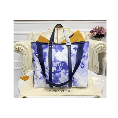 Louis Vuitton M45755 New Tote GM Bag in Monogram Watercolor Blue coated canvas