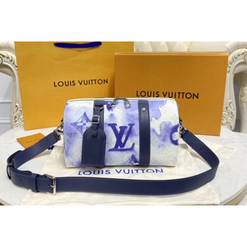 Louis Vuitton M45757 City Keepall weekend bag in Monogram Watercolor Blue canvas