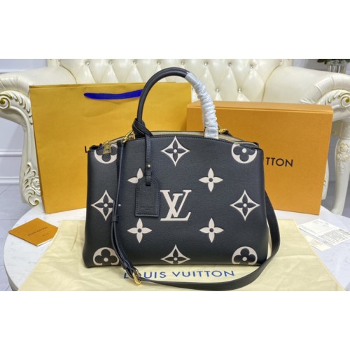 Louis Vuitton M45842 Grand Palais tote bag in Black Beige Monogram Empreinte Leather