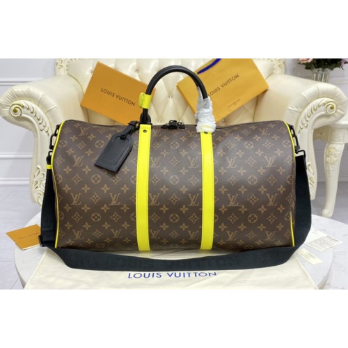 Louis Vuitton M45866 Keepall Bandoulière 50 Travel bag in Monogram Macassar canvas