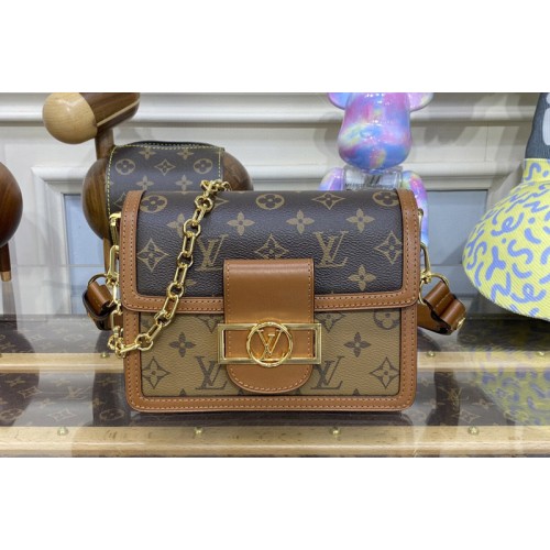 Louis Vuitton M45959 Dauphine Mini handbag in Monogram and Monogram Reverse coated canvas