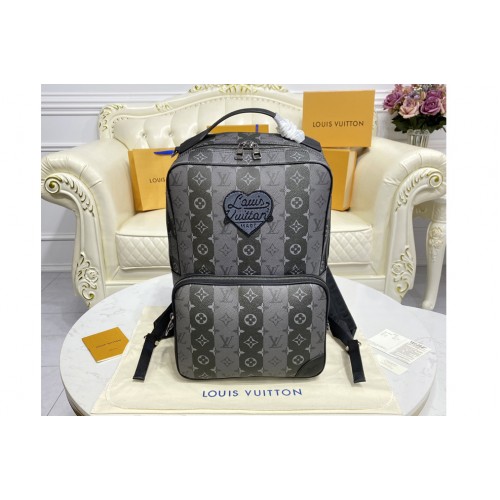 Louis Vuitton M45962 Utilitary Backpack in Monogram Stripes Eclipse coated canvas