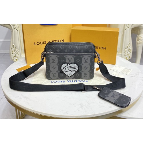 Louis Vuitton M45965 Trio Messenger bag in Monogram Stripes Eclipse coated canvas