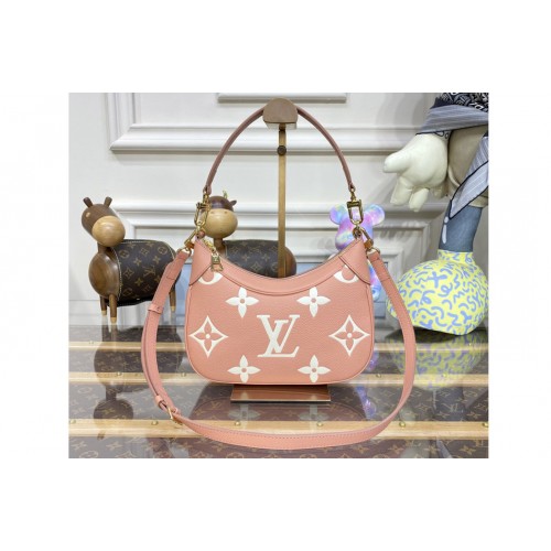 Louis Vuitton M46002 Bagatelle Mini Hobo bag in Pink Cream Monogram Empreinte leather Louis Vuitton M46002 Bagatelle Mini Hobo bag in Pink Cream Monogram Empreinte leather