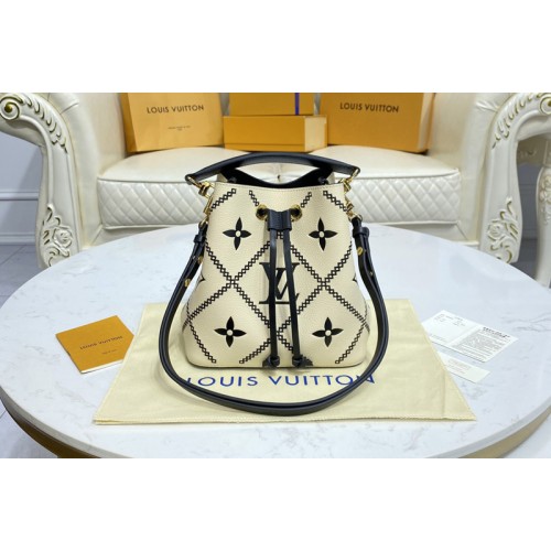 Louis Vuitton M46023 NeoNoe bucket bag in Beige Black Monogram Empreinte Leather