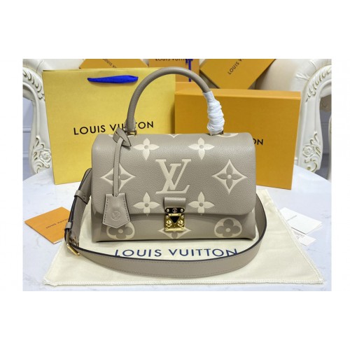 Louis Vuitton M46041 Madeleine MM handbag in Gray Beige Monogram Empreinte Leather