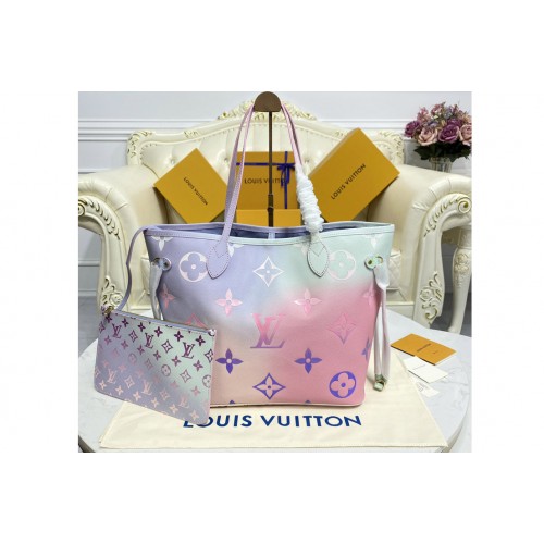 Louis Vuitton M46077 Neverfull MM tote bag in Sunrise Pastel Monogram canvas