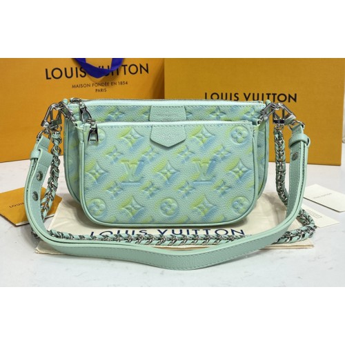 Louis Vuitton M46093 Multi Pochette Accessoires cross-body bag Green embossed Monogram Empreinte leather