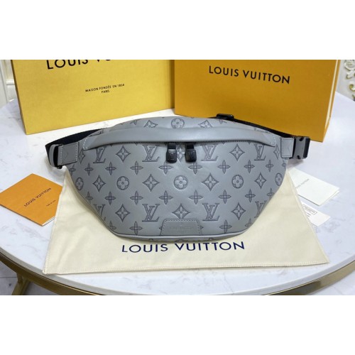 Louis Vuitton M46108 Discovery bumbag bag in Gray Monogram Shadow leather