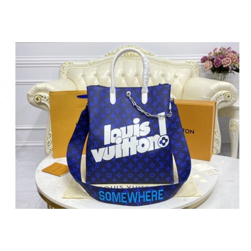 Louis Vuitton M46112 Carry it Bag in Blue Monogram Reverse Canvas