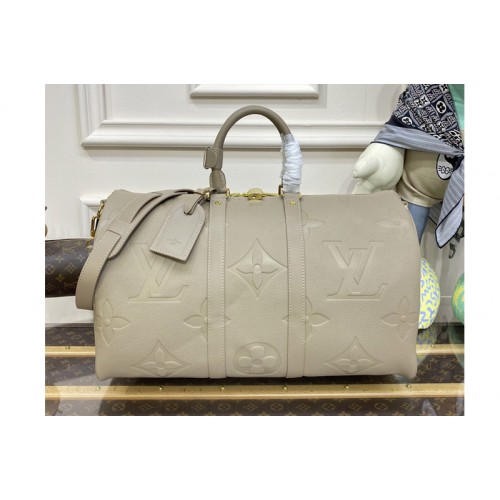 Louis Vuitton M46114 Keepall 45 Bag in Tourterelle Monogram Empreinte Giant leather