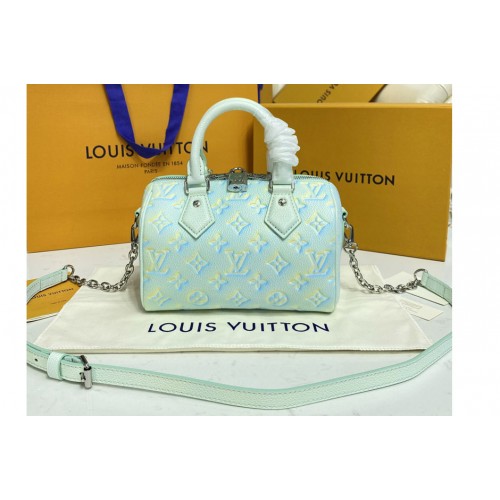 Louis Vuitton M46092 Speedy Bandouliere 20 handbag in Green embossed Monogram Empreinte Leather