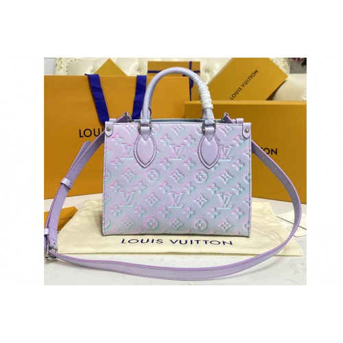 Louis Vuitton M46067 OnTheGo PM tote bag in Purple Monogram Empreinte leather