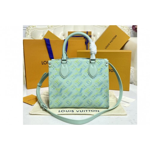 Louis Vuitton M46067 OnTheGo PM tote bag in Green Monogram Empreinte leather