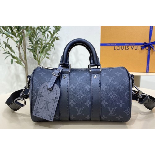 Louis Vuitton M46271 Keepall Bandouliere 25 Bag in Monogram Eclipse Reverse canvas